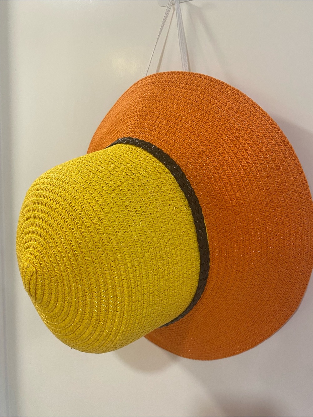 Yellow and Orange Floral Straw Sun Hat - Picture 4 of 7